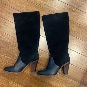 Splendid brand boots, suede and leather, cowboy boot vibes